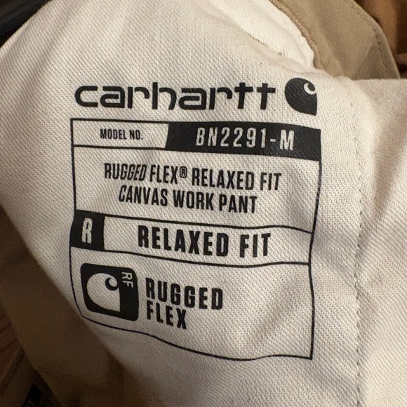 Carhartt Men's Rugged Flex Relaxed Fit Canvas Work Pants sz. 36/34 Dark Khaki - Picture 3 of 5